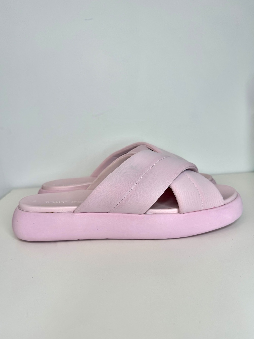 Toms Alpargata Mallow Crossover Slide Sandal Light Lilac Women’s 12 Resort Beach
